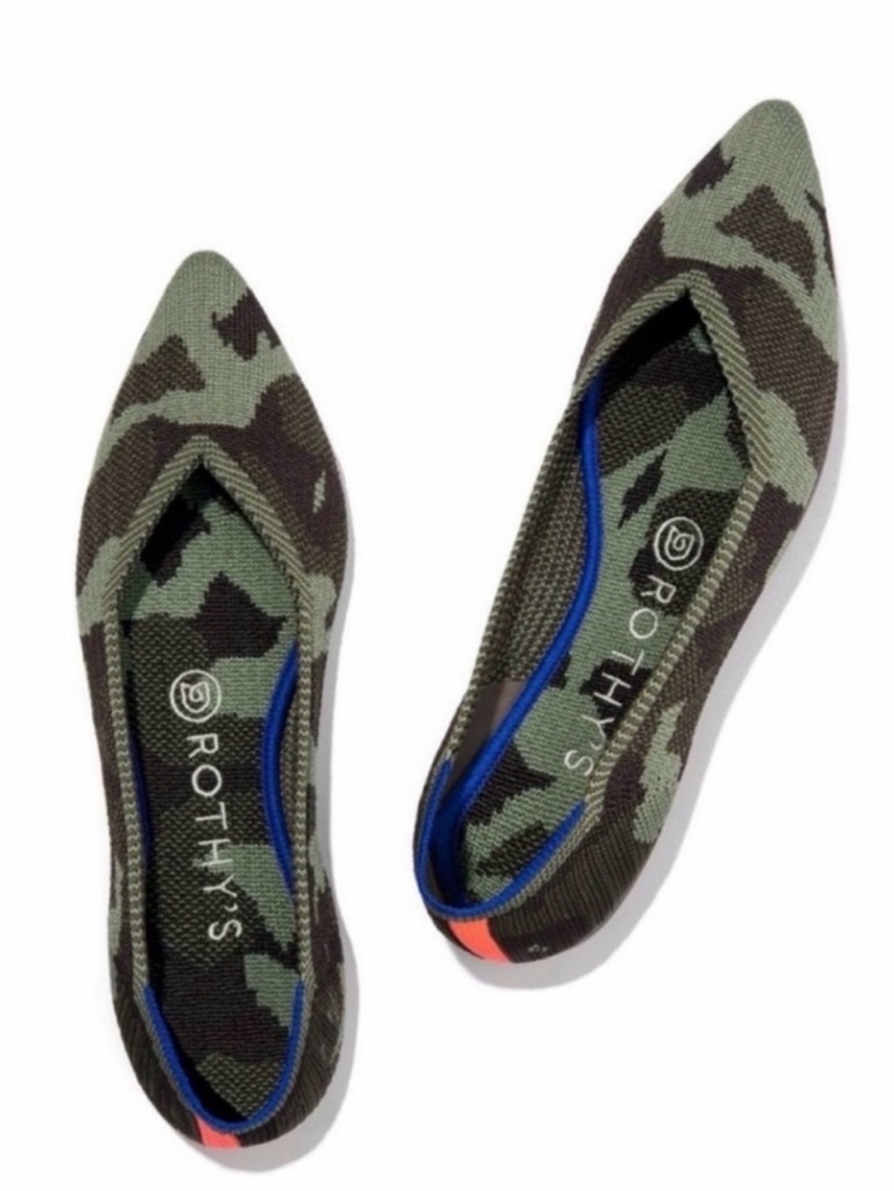 Rothy's The Point Camouflage Knit Flats